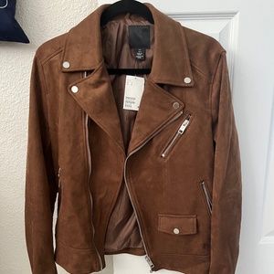 BRAND NEW H&M Faux Suede Biker Jacket